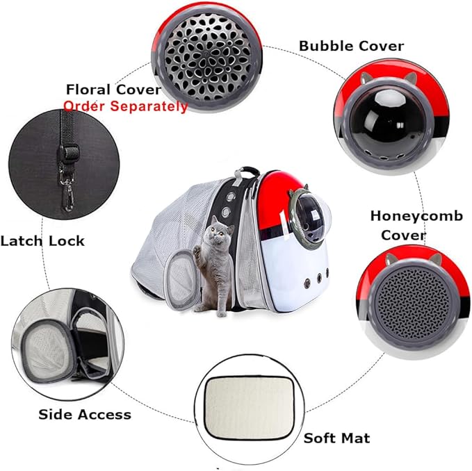 Dual Expandable Cat Backpack Front & Back Extension Pet Backpack Carrier - Image 3