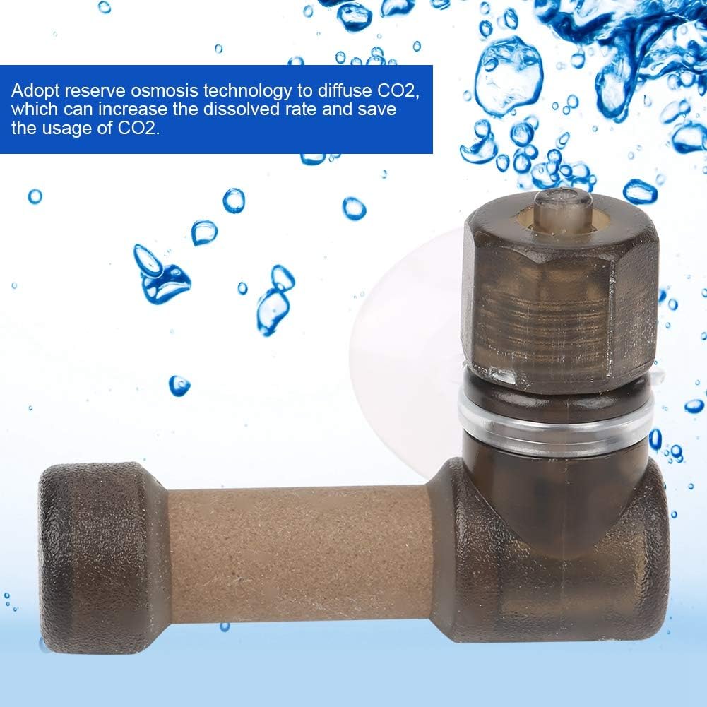 CO2 Diffuser for Aquarium, ABS Carbon Dioxide Reactor with Secure Lock System, Reverse Osmosis Diffusion for Planted Tank and Aquatic Environments (S-Brown)