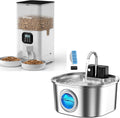 Voluas Automatic Cat Feeder for Two Cats,108oz/3.2L Wireless Cat Fountain Battery Operated for Drinking Indoor, Automatic Pet Water Dispenser Bowl with Ultra Quiet Pump