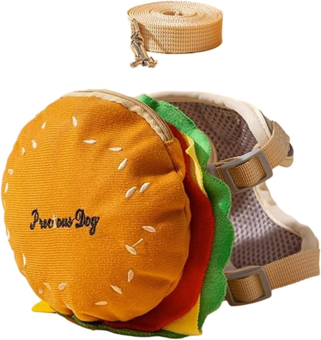 Adjustable Puppies Hamburger Bag for Small Dogs Bag Outdoor Large Self-Carrier Adjustable Vest Leash Service Dog Vest Harness and Leash Set, Medium