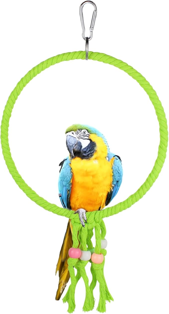 Bird Swing, 20 CM Diameter Hanging Parrot Swing by LuckyOpt