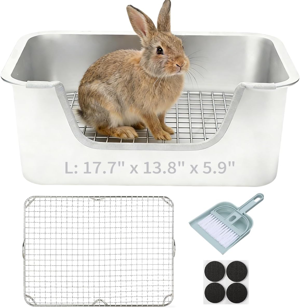 Litter Box Rabbit, Bunny Potty Pan, 1cm Steel Grate with Tray