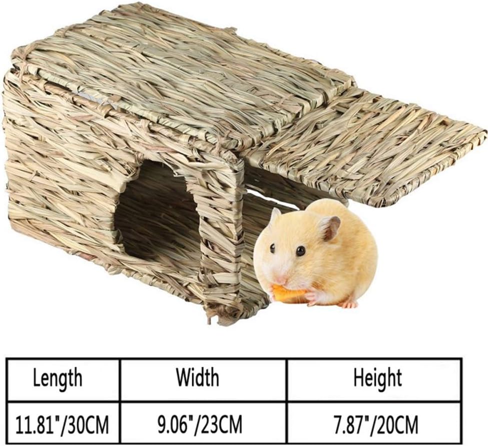 LWINGFLYER Rabbit Grass House Bunny Grass House Sleeping Chew Toys for Small Animal Bunny Hamster Chinchillas Guinea Pet Hay Bed (1PCS)