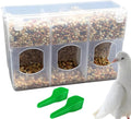 Pigeon Automatic Feeder Plastic Water Dispenser No Mess Hanging Food Feeder for Bird Cage Parakeet Quail Bird Chicken (3 Hole-Hook Design)