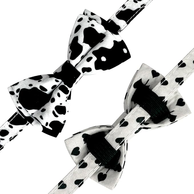 2 Pack Cotton Cat Collar with Bow Tie and Bell - Image 5