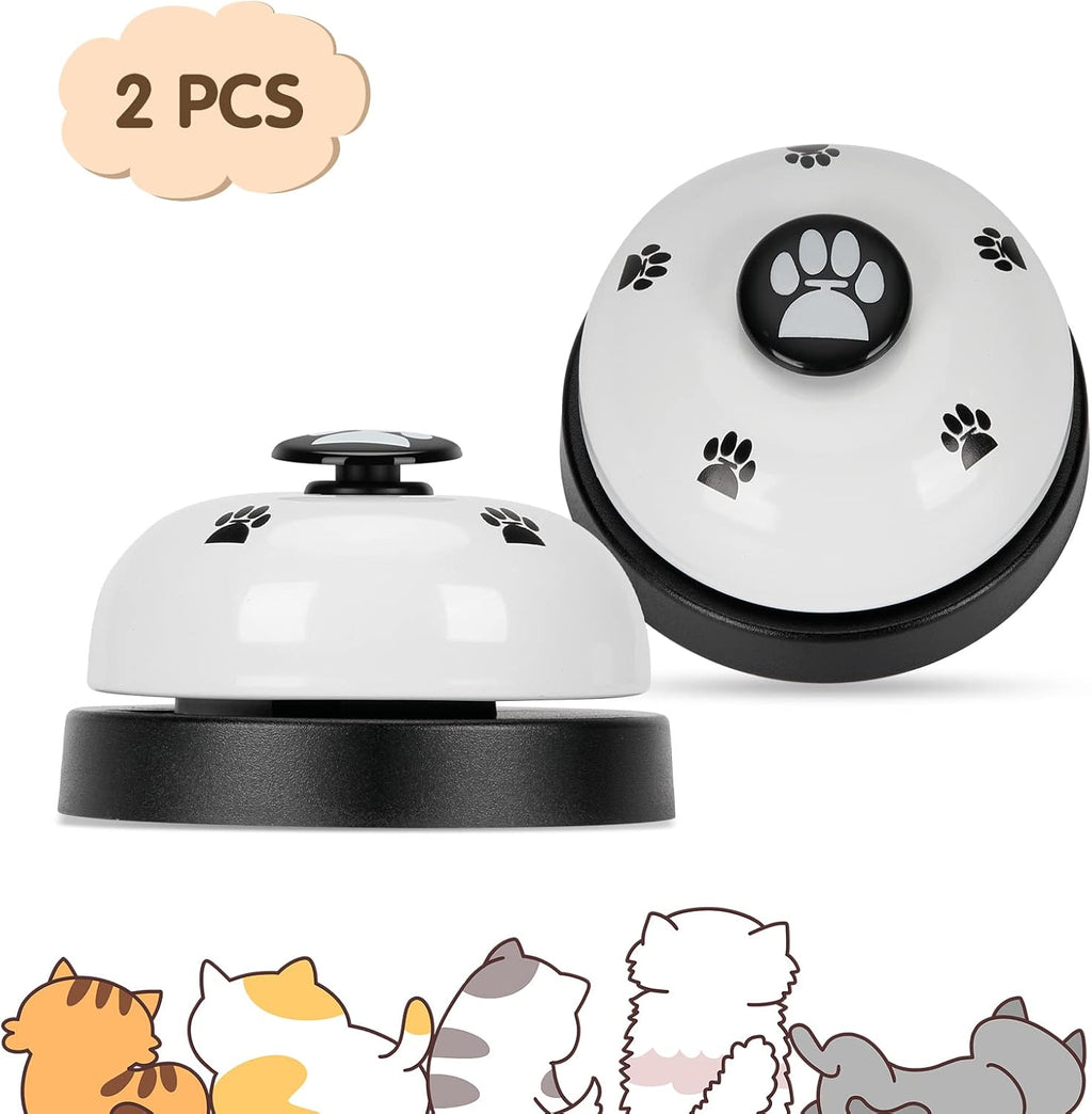 JEXCULL Pet Training Bells, 4 Pack Dogs Bell for Door Potty Training and to Ring to Go Outside Communication Device Dog AgilityTraining Equipment Interactive Toys (White)