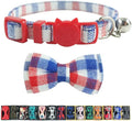 Cat Collar Breakaway with Bell and Bow Tie, Plaid Design Adjustable Safety by Ximipet