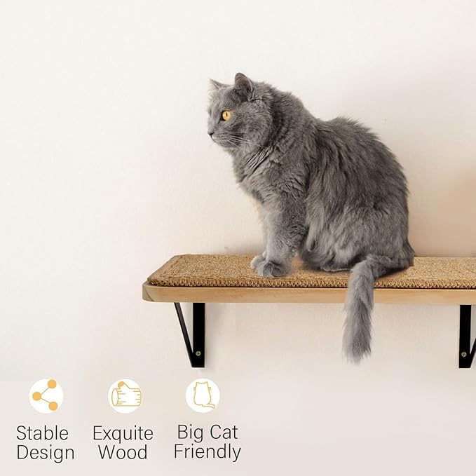 2Pack Wooden Cat Wall Shelves - Image 5
