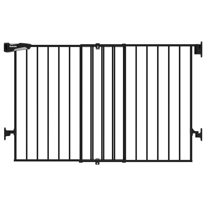 Babelio 31.5-55" No Bottom Bar Baby Gate Extra Wide, 2-in-1 Auto Close Dog Gate by BABELIO
