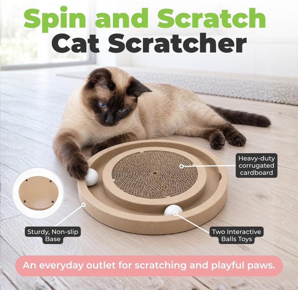 Catify Spin n' Scratch Interactive Cat Scratcher - Round