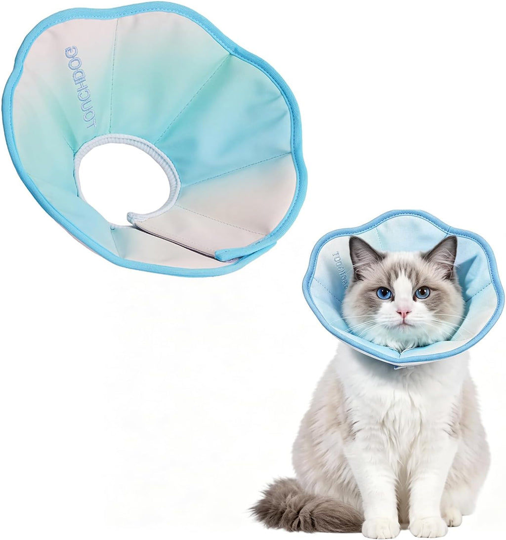 Touchdog Soft Cat Cone Collar, Waterproof Recovery E-Collar, Lightweight