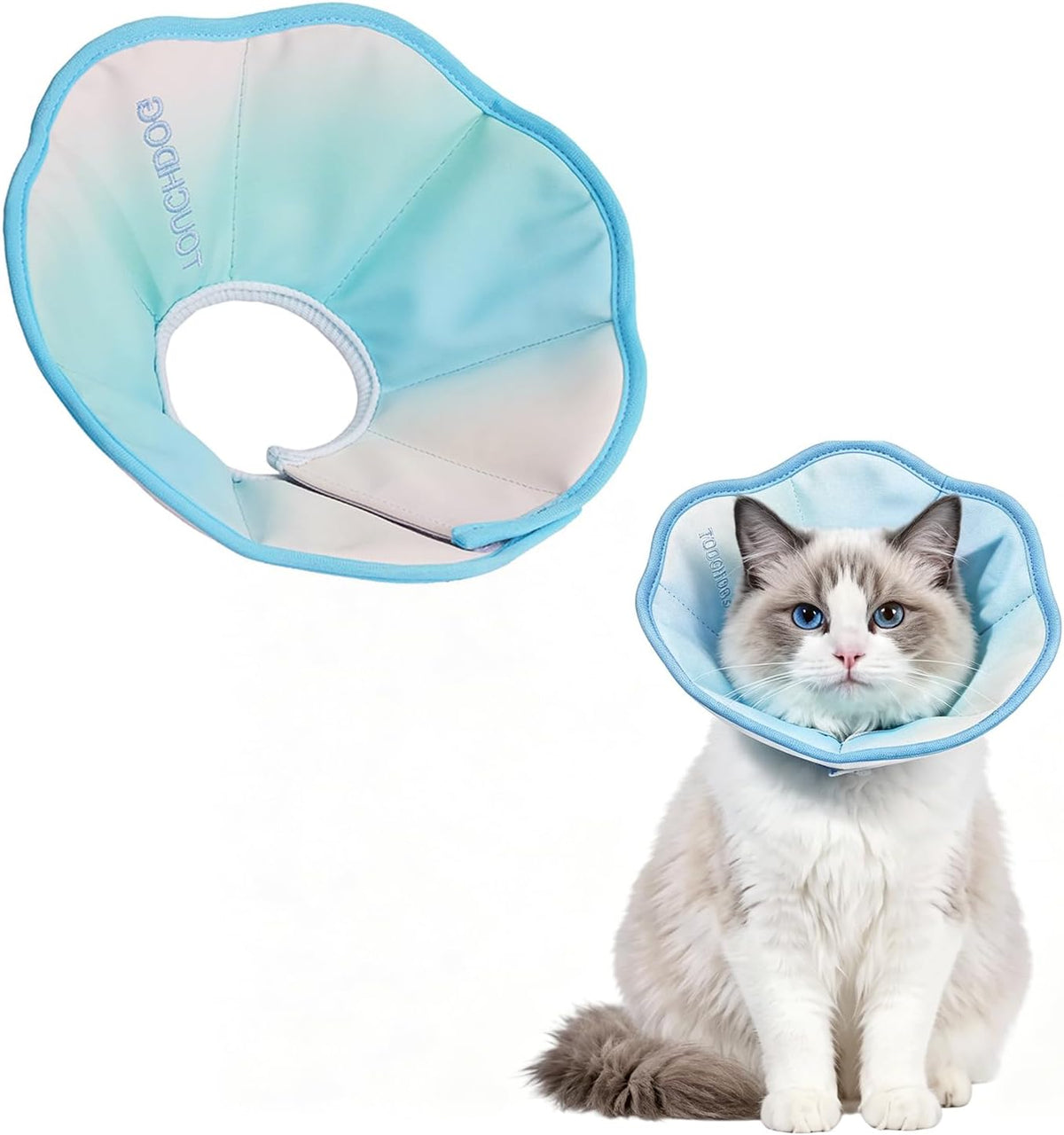 Touchdog Soft Cat Cone Collar, Waterproof Recovery E-Collar, Lightweight