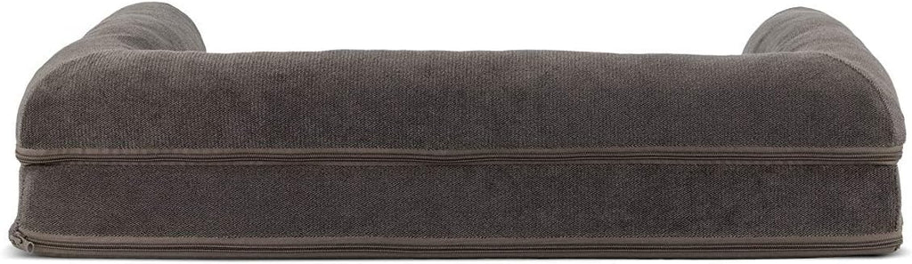 FurHaven Soft, Orthopedic Foam Sofa Dog Bed with Washable & Removable Cover - Sherpa/Chenille - Coffee, Dogs Up to 35 lbs - Medium