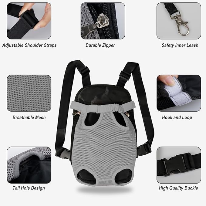 FEimaX Dog Carrier Backpack Pet Legs Out Front Cat Travel Bag, Adjustable Puppy - Image 3