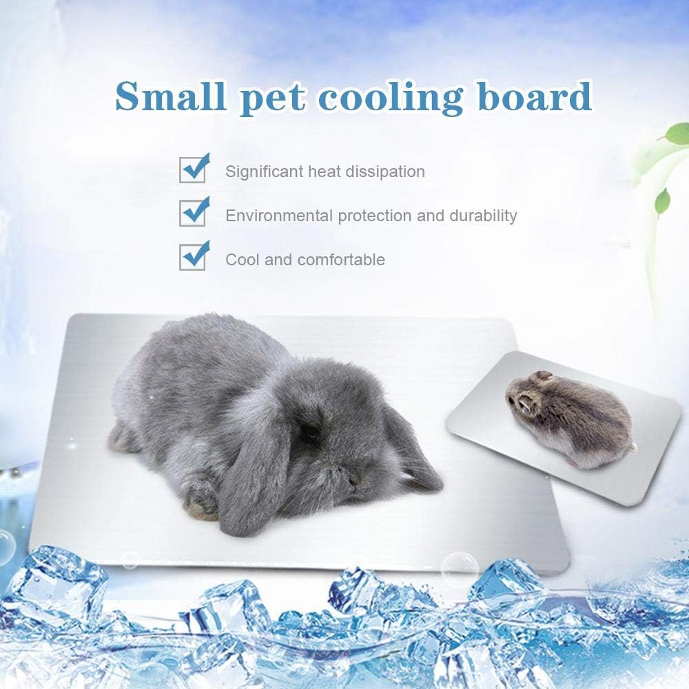 Rabbit Cooling Pad, 2PCS Hamster Cooling Pad Pet Cooling Mat for Rabbit Bunny Hamster Guinea Pig & Other Small Pets Stay Cool This Summer - Bite Resistance Pet Cool Plate Ice Bed
