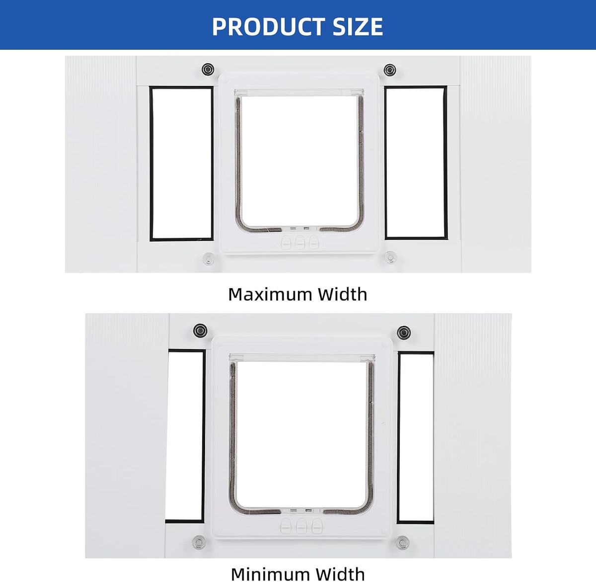 Full-Size Cat Door for Window Weatherproof Fits 24"-28" Width Windows