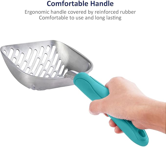 WePet Cat Litter Scoop, Aluminum Alloy Sifter, Kitty Metal Scooper, Deep Shovel - Image 4