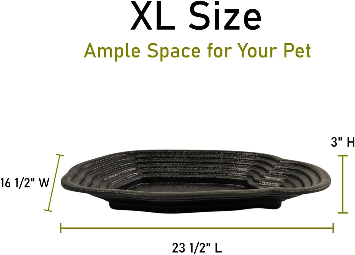 XLarge Reptile Bathing Pool Reptile Feeding Dish Water Bowl with Steps Aquarium Ornament for Gecko, Snake, Turtle, Bearded Dragon, Lizard Bath