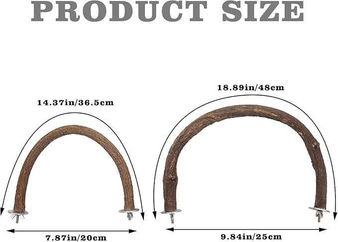 2 Pack Bird Perch Stand, Natural Wood U Shape Parrot Stand Pole, Bird Cage - Image 6