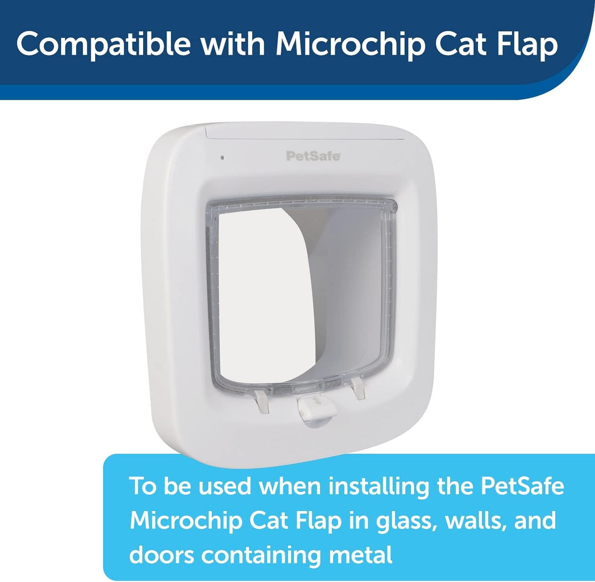 PetSafe Installation Adapter, Mounting Adapter for Installation of PetSafe Microchip Cat Flap and Manual Cat Flap, for Glass, Walls and Metal Doors, White (Pack of 2)