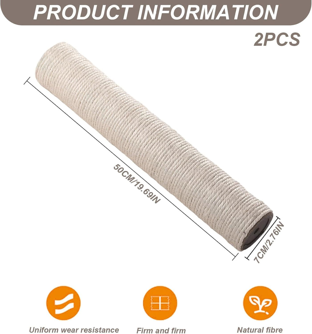 Cat Scratching Post Replacement Pole, 20 Inch Cat Tree Replacement Post, Natural Sisal Tree Parts