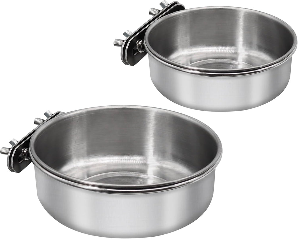 Stainless Steel Bird Feeding Dish Cups, 4 Pack, Medium