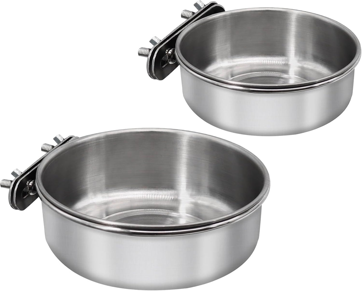 Stainless Steel Bird Feeding Dish Cups, 4 Pack, Medium