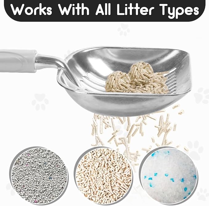 Cat Litter Scoop, Metal Cat Scooper, Plastic Handle Scoop, Sifting Shovel - Image 3