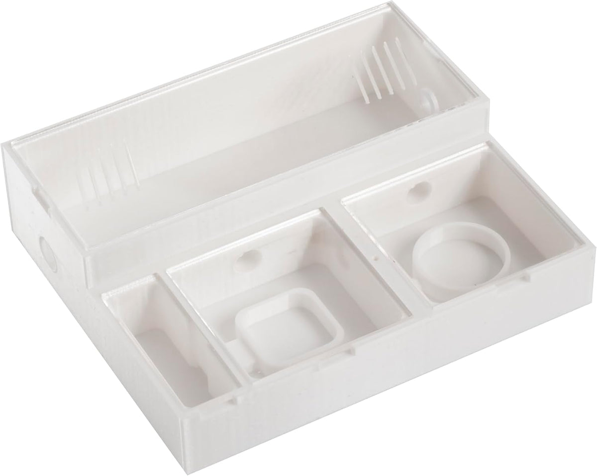 Ant Farm Formicarium with Large Activity Chamber, 2 Small Chambers, Water Area, 2 10mm Extension Ports, White