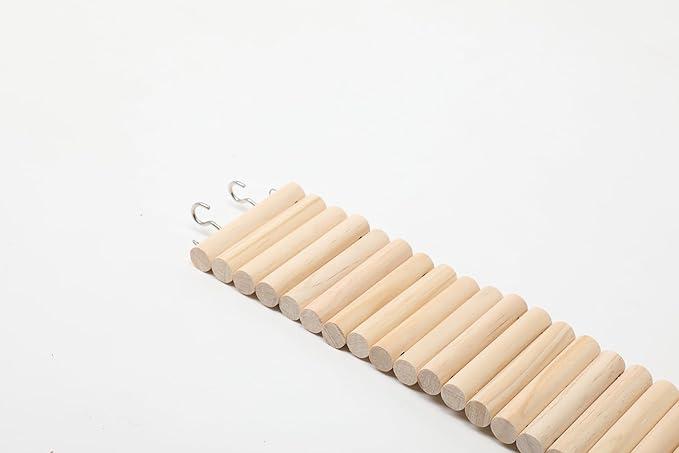 SIMENA Wooden Hamster Suspension Bridge Toy, Hamster Fencing, Natural Climbing - Image 5