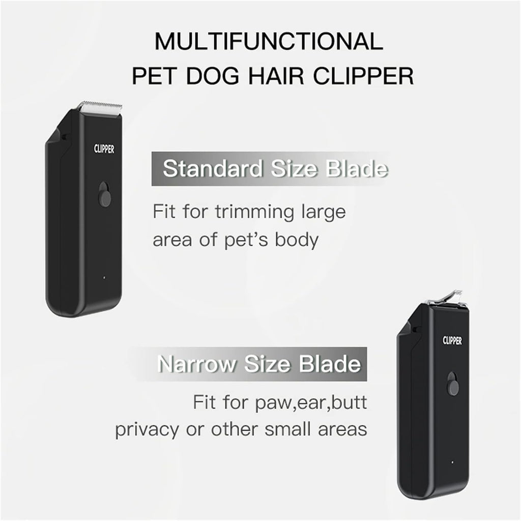 2-in-1 Professional Dog Grooming Kit - Low Noise, Waterproof, USB Rechargeable, and Safe Ceramic Blade - Gift for Dogs and Cats (Black)