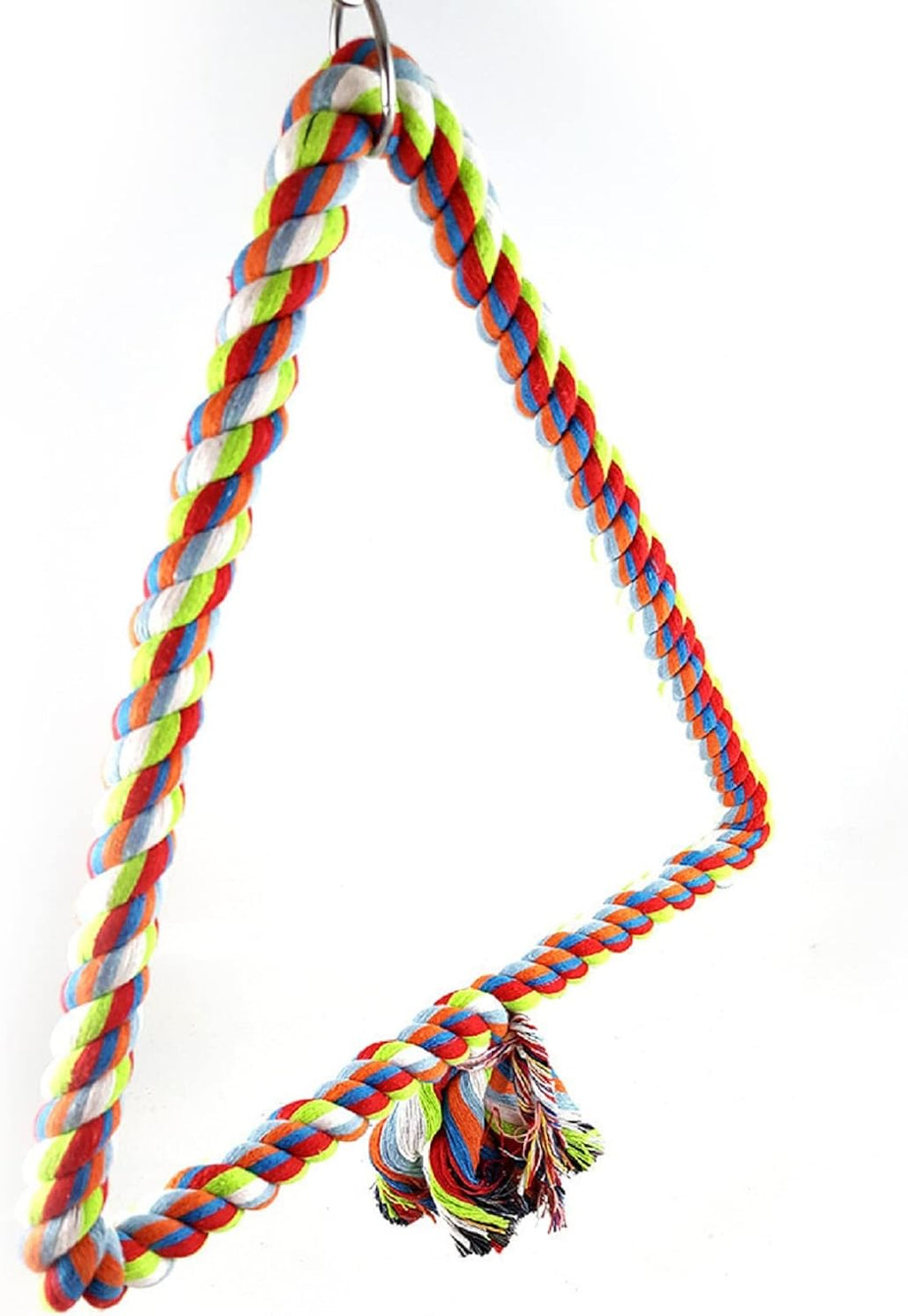 Large Bird Rope Perch Triangle Swing Toy Multicolor 12 Inch