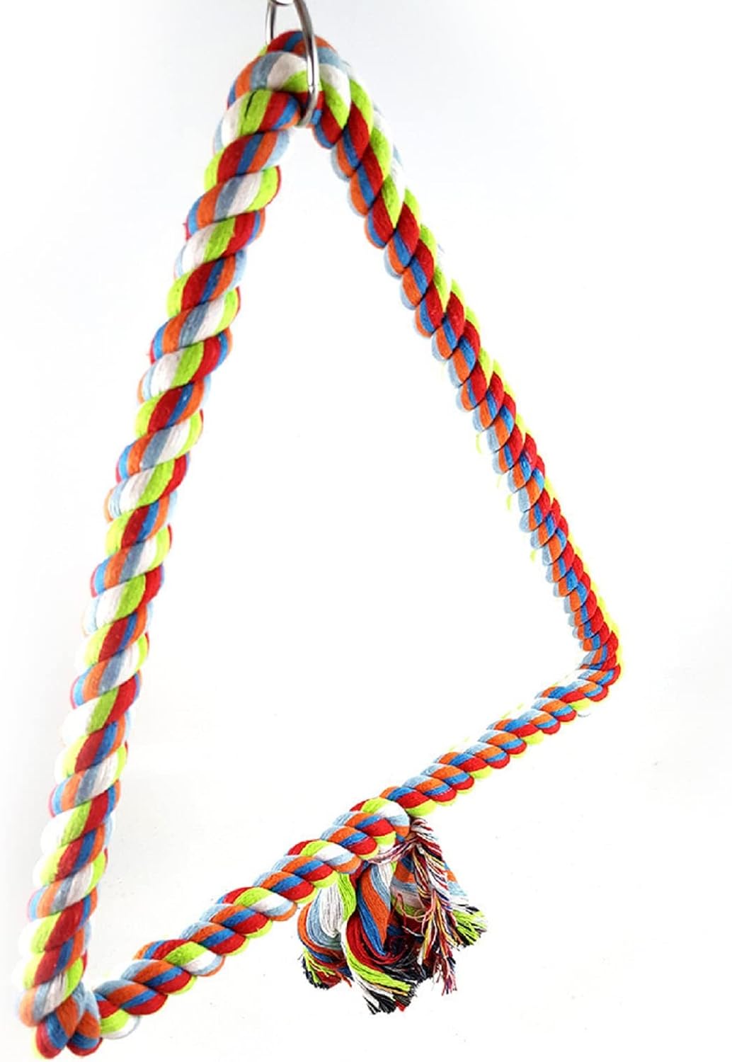 Large Bird Rope Perch Triangle Swing Toy Multicolor 12 Inch