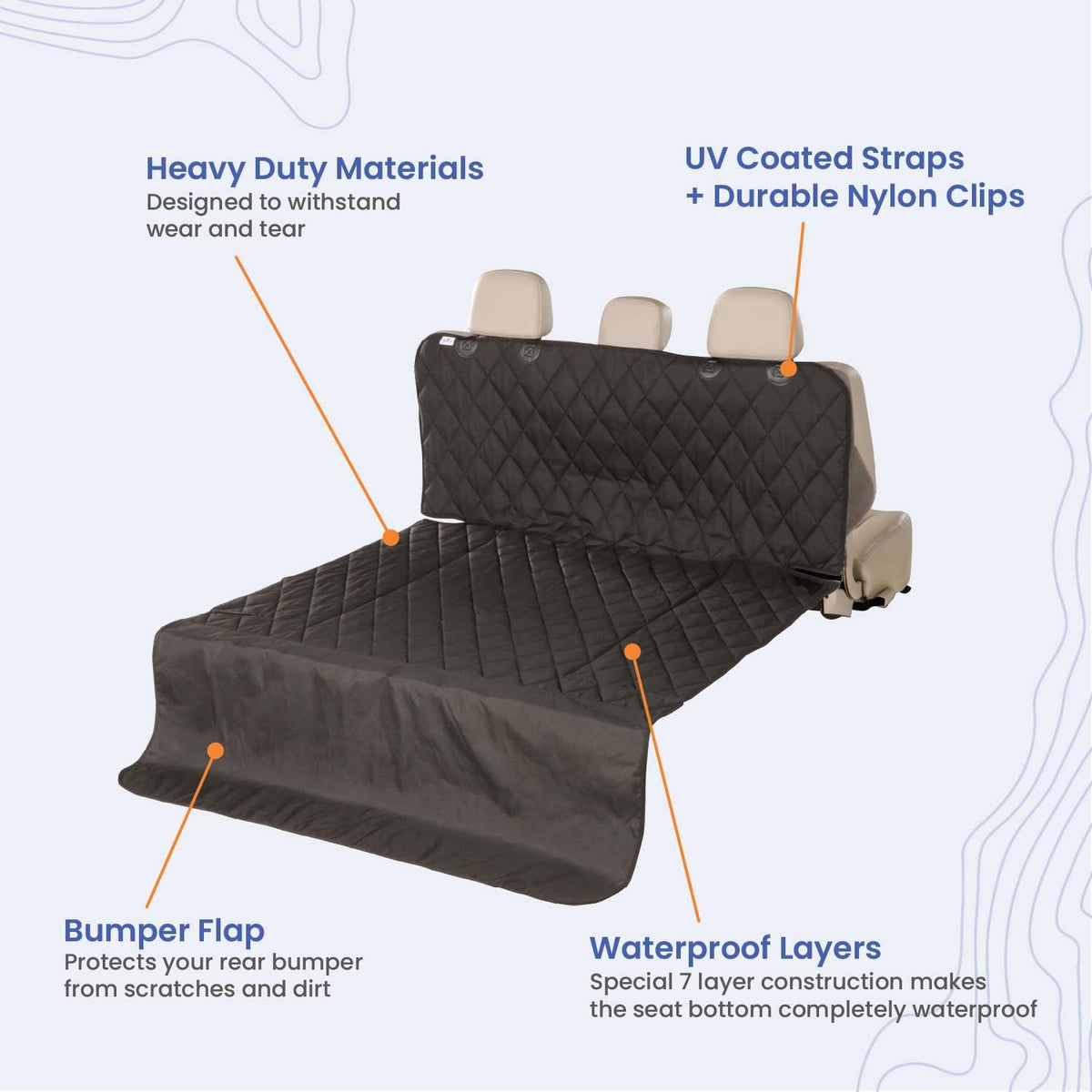 4Knines Heavy-Duty SUV Cargo Liner for Dogs, Black Small