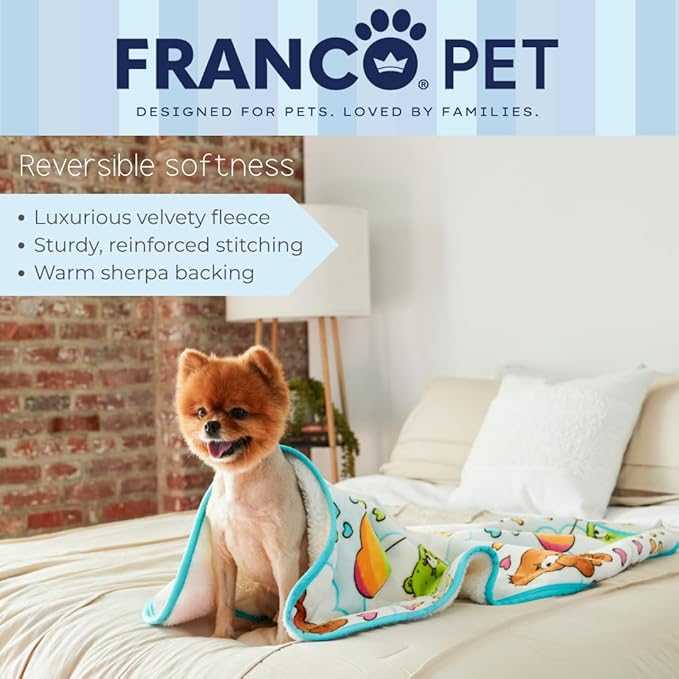 Franco Pet Care Bears Super Soft Cozy Waterproof Sherpa-Backed Blanket Throw - Image 5