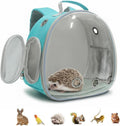 Small Animal Carrier Guinea Pig Backpack,Transparent, Breathable Backpack Carrier for Hedgehogs, Rabbits, Birds, Squirrels, Hamsters, Lizards Comfortable, Portable Travel Bag for Small Pets (Green)