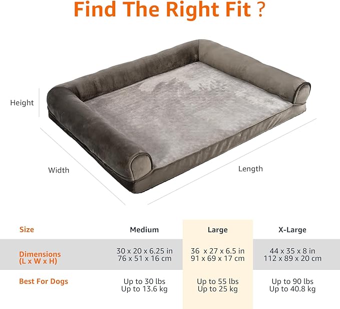 Amazon Basics Dog Bed with Cooling Gel Memory Foam, Pressure-Relief Support - Image 8