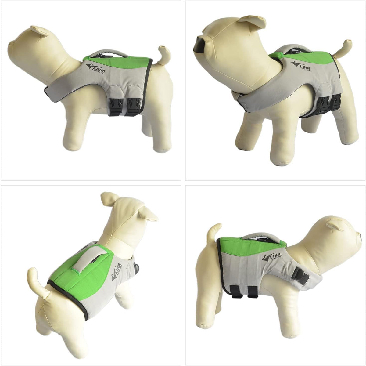Dog Life Jacket, Sport Style Dog Float Coat with Excellent Buoyancy, Stylish Dog Swimming Safety Vest with Rescue Handle for Small Medium Large Dogs Green XL