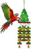 Large Christmas Bird Toy with Wooden Blocks, Beads and Bells