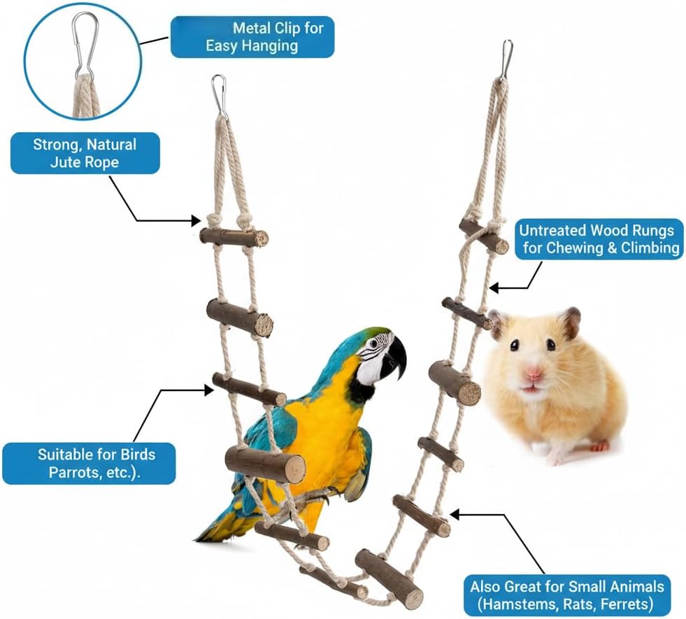 Hamster Climbing Ladder, Suspension Rope Bridge Toy