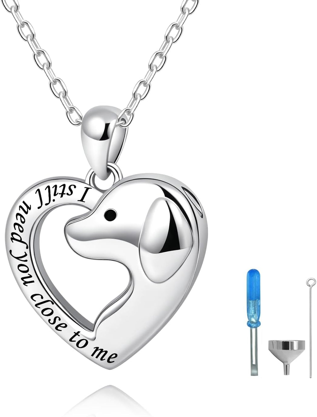 YLT Pet Cremation Urn Heart-shaped Necklace for Ashes for Dog