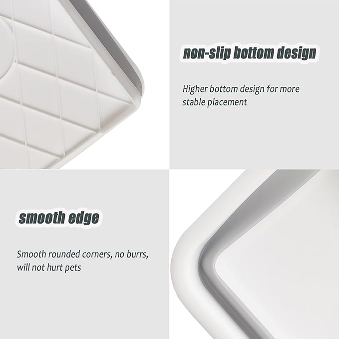 Collapsible Small Cat Litter Box, 14.6 x 10.6 x 4.8 inch Open Waterproof Low - Image 3