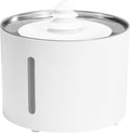 Amazon Basics Large Capacity Pet Water Fountain with Stainless Steel Top, Ultra Quiet, Easy to Clean, BPA Free, 3L, White, 3 Filters Included