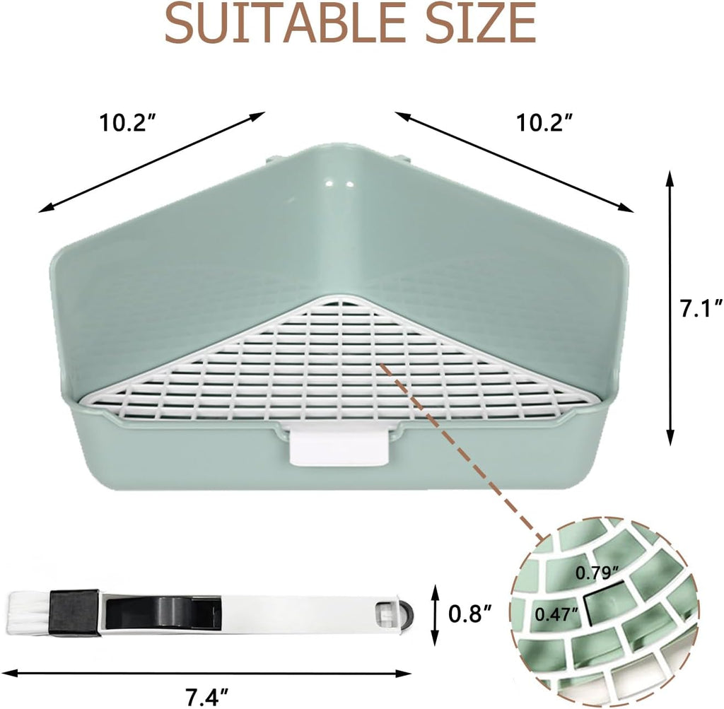 Rabbit Litter Box Bunny Corner Toilet Box for Hamster Ferret Rat Cage Pan 13.4" x 10.2" x 7.1" for Small Animals Training Tray
