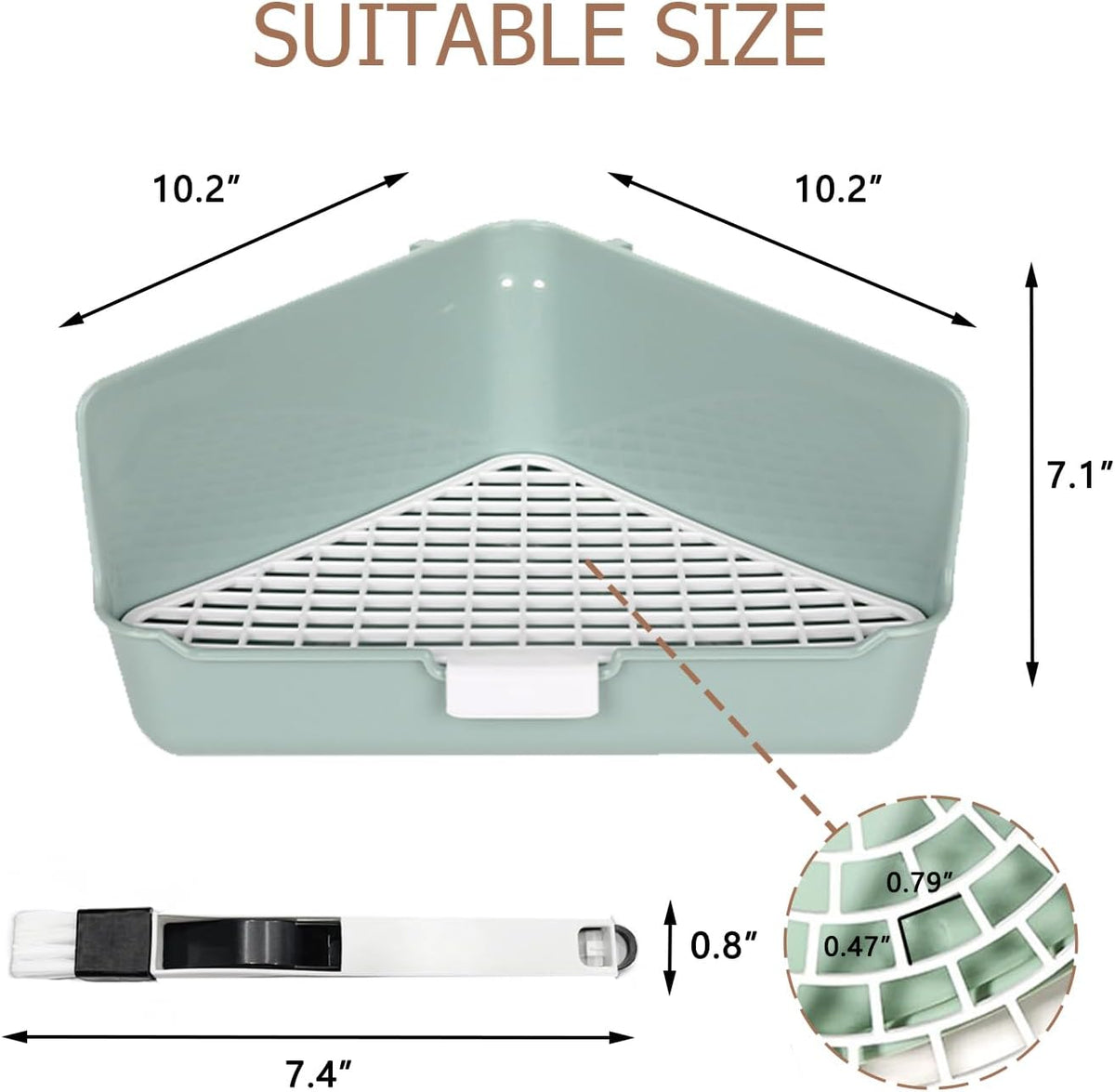 Rabbit Litter Box Bunny Corner Toilet Box for Hamster Ferret Rat Cage Pan 13.4" x 10.2" x 7.1" for Small Animals Training Tray