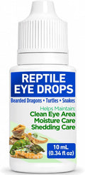 Reptile Eye Drops for Turtles, Bearded Dragons, Snakes & Lizards, Daily Eye Care Solution with Manuka Honey & Chamomile, Helps Clean Eye Area & Shedding Residue, Includes Cotton Swabs, 10 mL