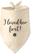Engagement Gifts I Loved her First! Dog Bandana Pet Scarf Wedding Photo Prop by JAmuruwt