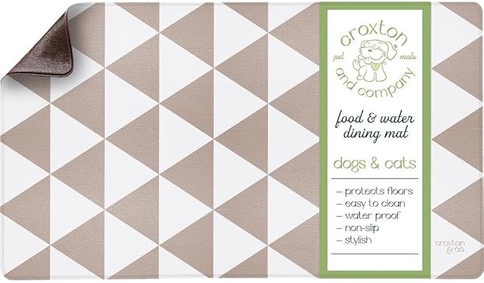 CROXTON & CO. Non-Slip Faux Leather Pet Feeding Mat by CroxtonandCompany