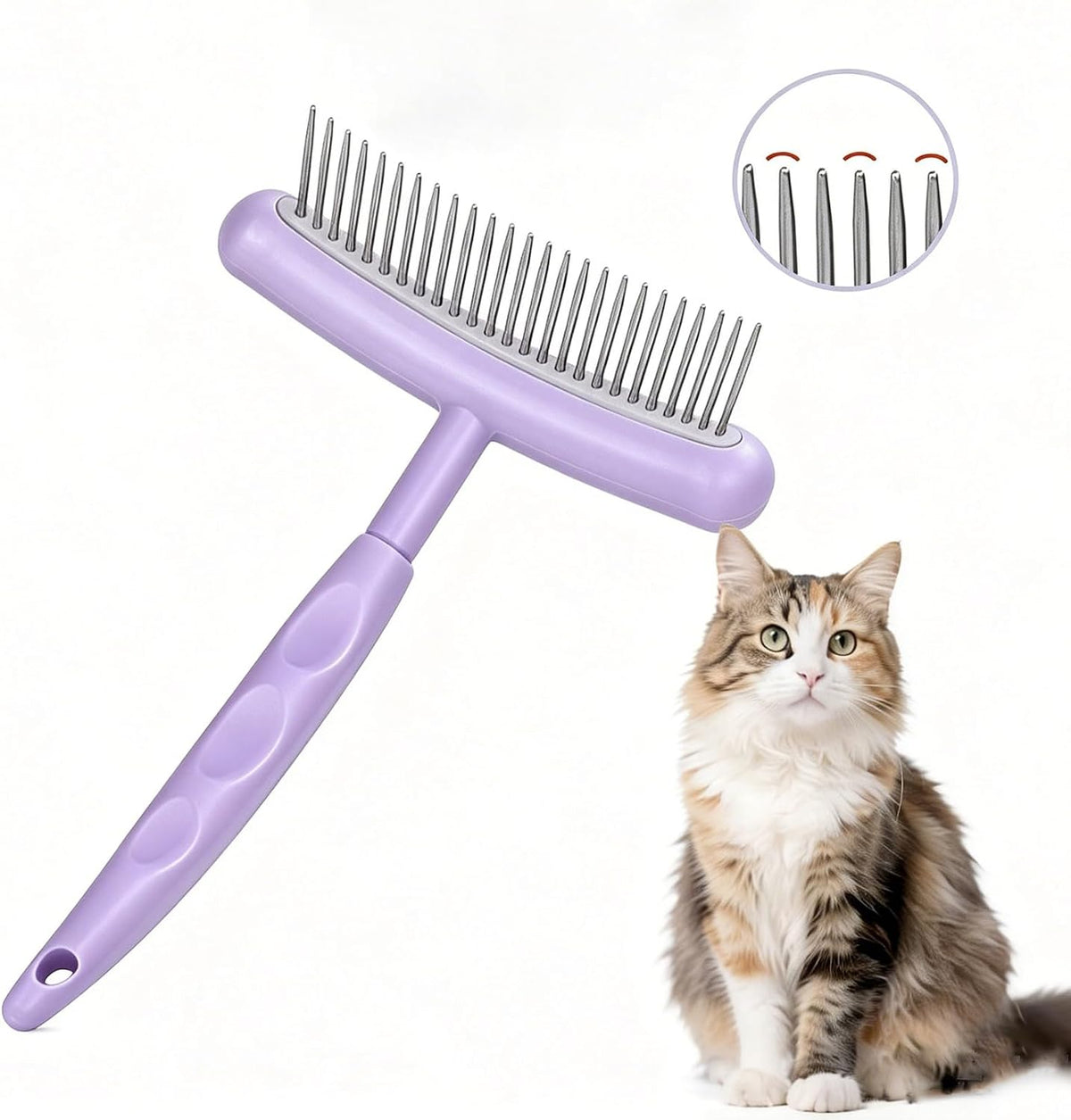 Undercoat Rake for Dogs & Cats, Dematting & Deshedding Purple