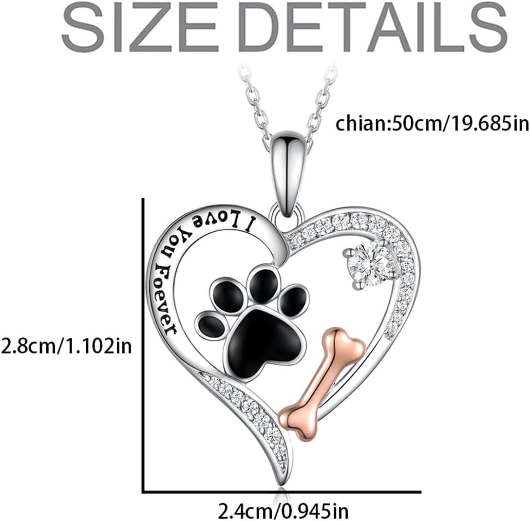 Cynlsum Dog Memorial Gifts Remembrance Necklace: Loss of Dog Sympathy Gift- Personalized Pet Necklace for Women Pet Lovers- Bereavement Gift Keepsake Passing Away Gifts Heart Shape